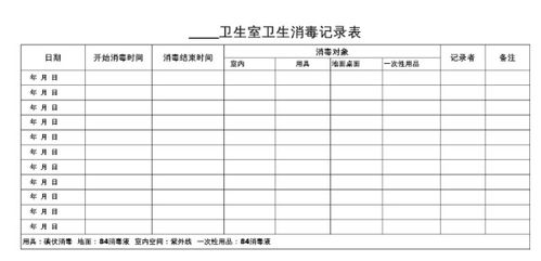 幼儿园消毒记录表的备注填什么？